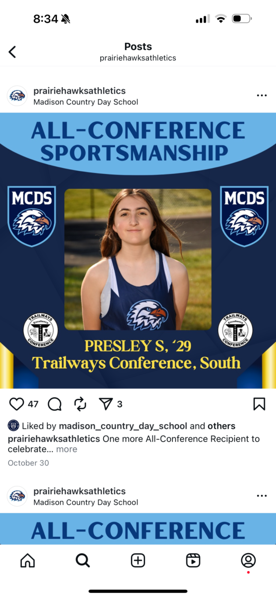Presley Scheller '29 was given the Trailways All-Conference sportsmanship award.